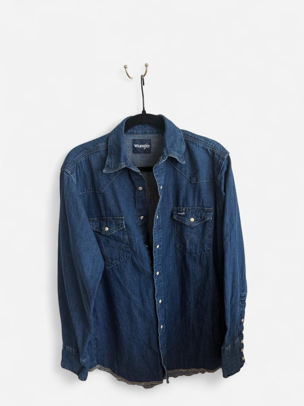 Wrangler Dark Blue Denim Button-Up Shirt Jacket